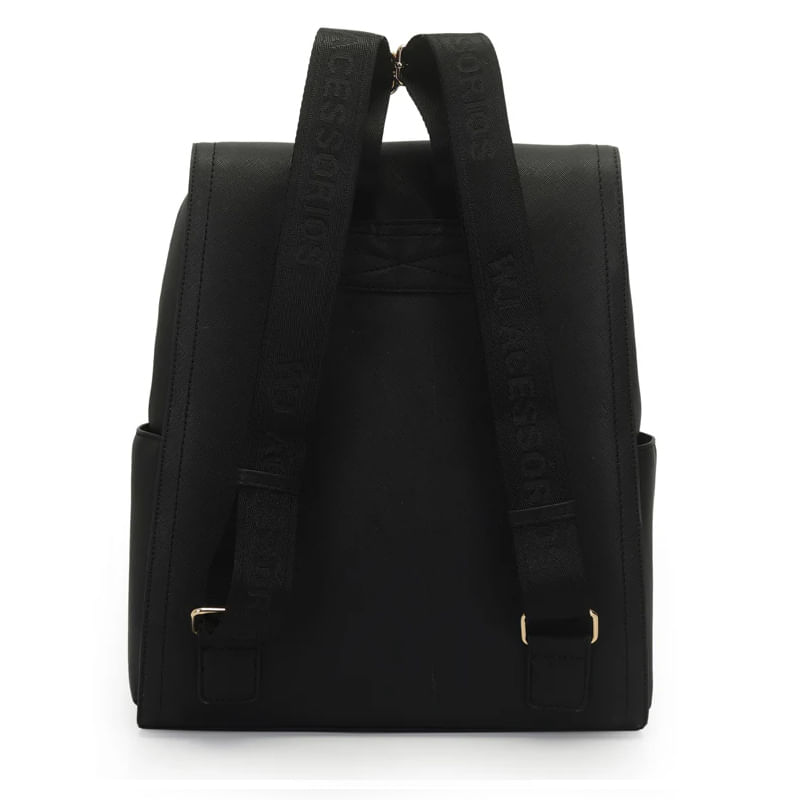 Vista traseira da mochila feminina WJ 46231 com alças ajustáveis pretas